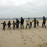 Jeux en groupe sur la plage